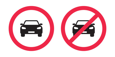 No Parking Vector illustration. Simple road traffic prohibition and allowance symbols.