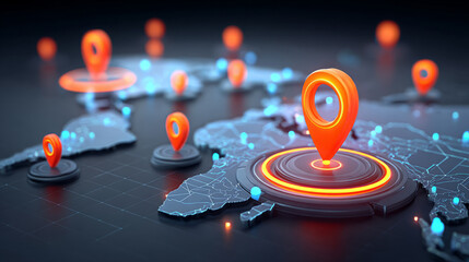 Global Network Map with Location Markers