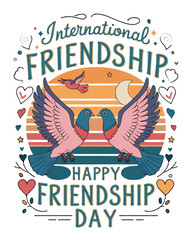 Friendship Day Celebration Design with Abstract Shapes and Vibrant RGB Colors Perfect for Greeting Cards Social Media Posts and Event Invitations to Celebrate Bonds of