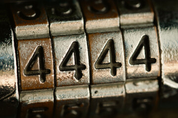 Close up combination padlock with number pattern