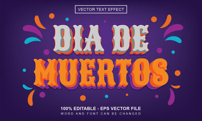 Obraz premium dia de muertos text effect