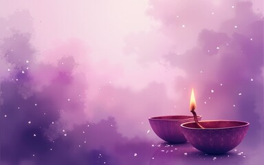 happy diwali purple watercolor abstract background design. High quality