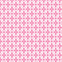 Pink Geometric Seamless Flower Pattern Vector Background