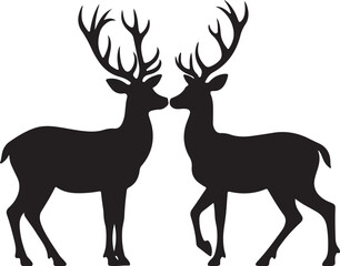 Obraz premium Majestic Deer Silhouette Bundle