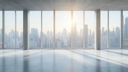 Empty modern office space with city view (4)