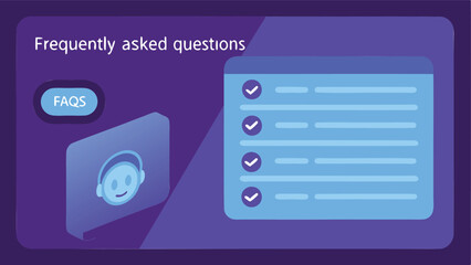 Fototapeta premium Virtual helpdesk interface with chatbot and faqs