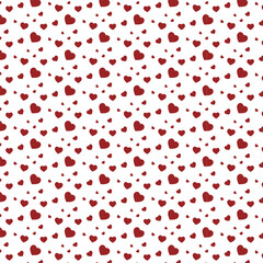 Red Heart Seamless Pattern Vector Background Design