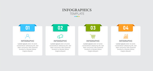 Infographics design template, business concept with 4 steps or options, can be used for workflow layout, diagram, annual report, web design.Creative banner, label vector.