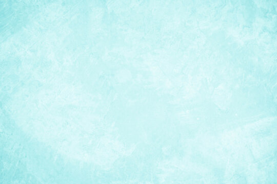 Pastel blue and white concrete stone texture for background in summer wallpaper. Cement and sand wall of tone vintage. Concrete abstract wall of light cyan color, cement texture mint green for design.