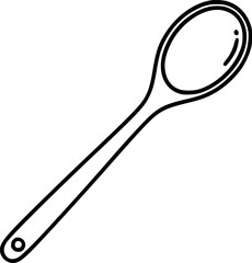 Simple hand drawn sketch line art spoon clip art.