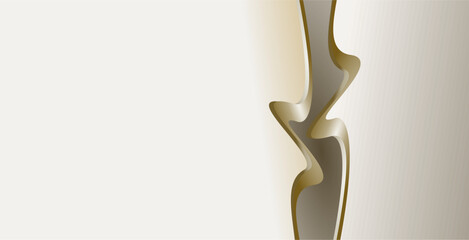 Abstract brown gold gradient empty space and curved lines design as background inspiration