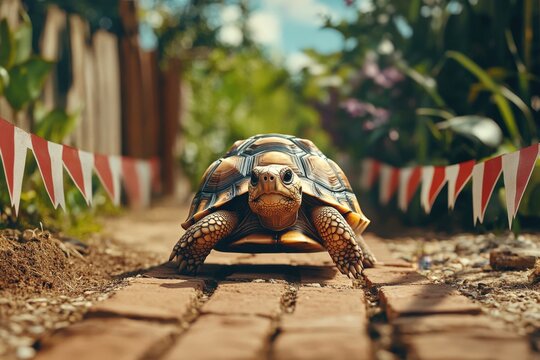 Tortoise Race on Track, Photo