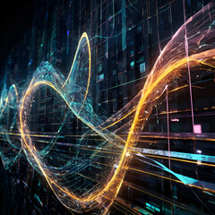  radio frequency waves intertwining with the integration of technology and connectivity.