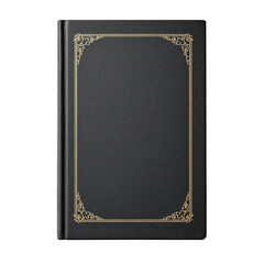 Fototapeta premium Antique Journal in Dark: A detailed shot of an antique journal with a black cover, vintage design, embodying the spirit of a bygone era.