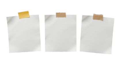 White paper bags with clips hold blank sticky notes for office reminders