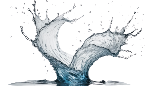 Fresh abstract blue water splash on white background