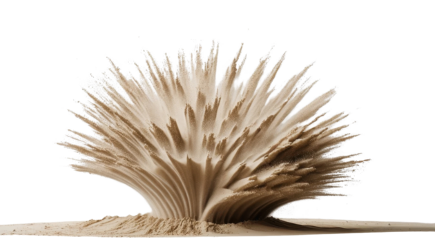 Dead sea urchin silhouette on white sand, a prickly abstract of nature