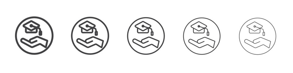 Accessible or free education icon outline ilustration vector symbol