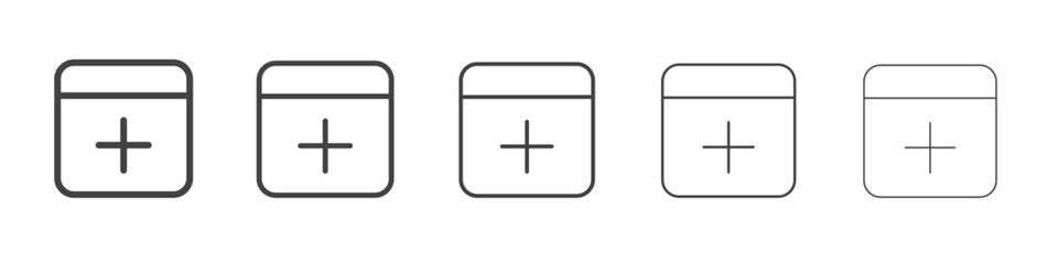 Add calendar icon outline ilustration vector symbol