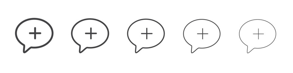 Add chat icon outline ilustration vector symbol