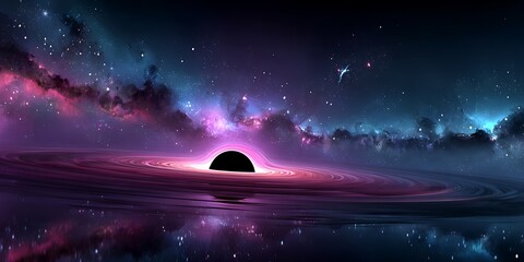 Cosmic void with swirling nebula