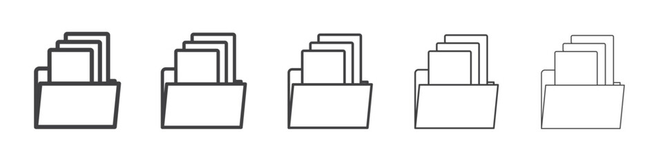 Archive folders icon outline ilustration vector symbol
