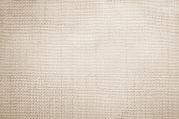 Brown sackcloth woven texture background in natural pattern. Jute hessian burlap, linen background in light beige cream color blank. Weaving canvas fiber line cotton cloth textured as organic.