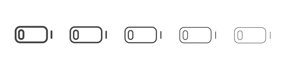 Battery low icon outline ilustration vector symbol