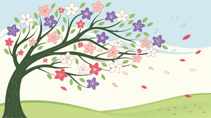 Obraz premium spring tree with flowers