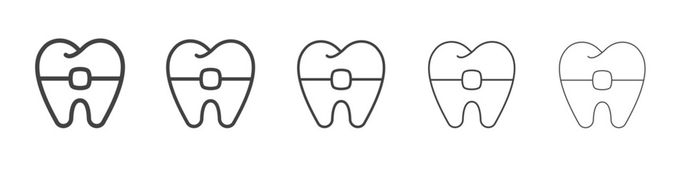 Braces icon outline ilustration vector symbol