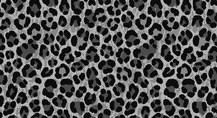Monochrome Leopard Print Texture Seamless Pattern Design, Fashionable and Stylish Theme