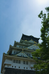 大阪城と青い空
