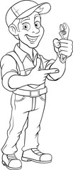 Mechanic Plumber Wrench Spanner Handyman Man
