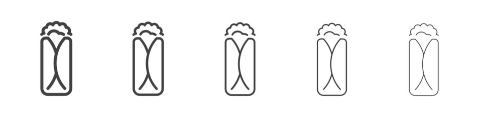Burrito icon outline ilustration vector symbol