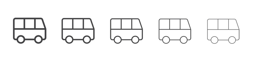 Bus icon outline ilustration vector symbol
