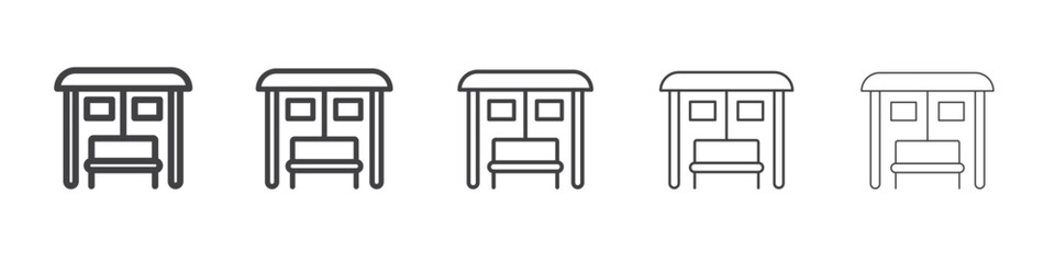 Bus stop stand icon outline ilustration vector symbol