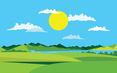 Illustration of summer landscape background