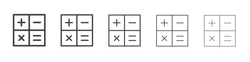 Calculation icon outline ilustration vector symbol