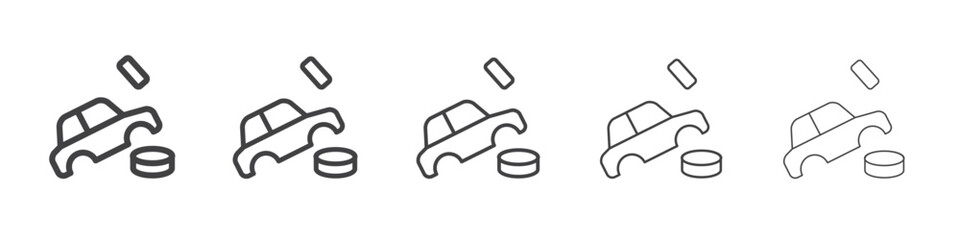 car accident icon outline ilustration vector symbol
