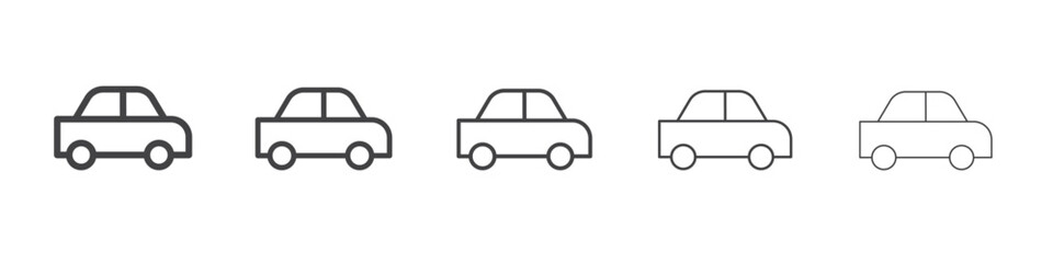 Car icon outline ilustration vector symbol