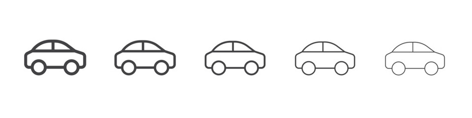 Car icon outline ilustration vector symbol