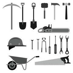 set of icon construction worker tools