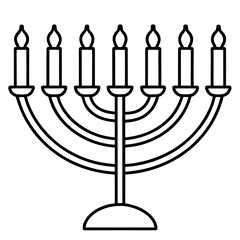 Elegant Menorah Outline Vector 