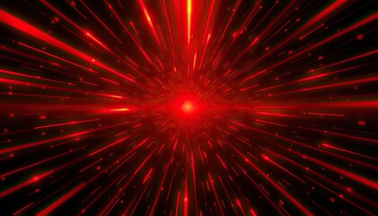 Fototapeta premium Dynamic Red Light Explosion with Rays in Dark Background