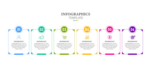 Business infographic template design icon 6 option or steps