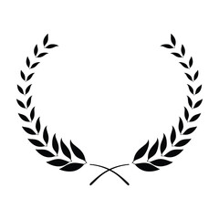 Simple laurel wreath Vector Black silhouettes icon