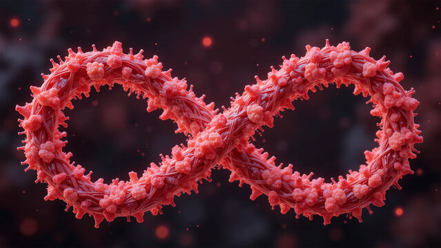 Meat fiber molecules form an infinity symbol - Powered by Adobe