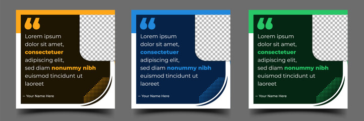 Quote and message social media square banner template design collection