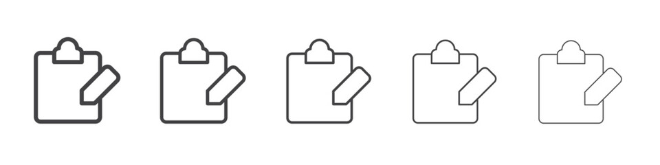 Clipboard edit icon outline ilustration vector symbol