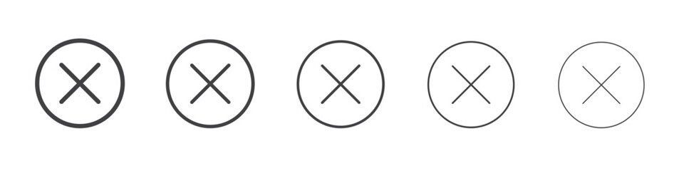 Obraz premium Close button icon outline ilustration vector symbol